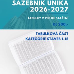 Sazebník UNIKA 2026-2027 - TABULKOVÁ ČÁST 1-15 (verze v PDF ke stažení)